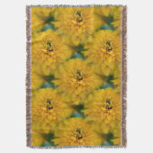 黄色いデイジーの花の自然の芸術パターン スローブランケット (正面縦)