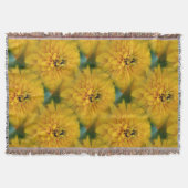 黄色いデイジーの花の自然の芸術パターン スローブランケット (正面)