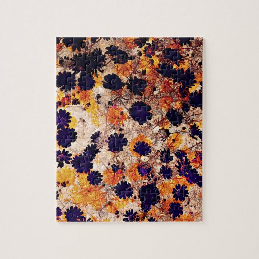 黄色いデイジーの花模様のデジタルアート ジグソーパズル (縦)
