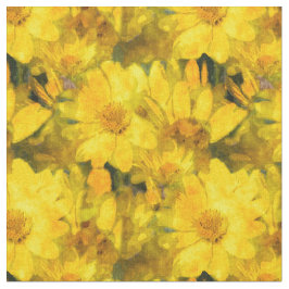 黄色いデイジーの花 ファブリック
