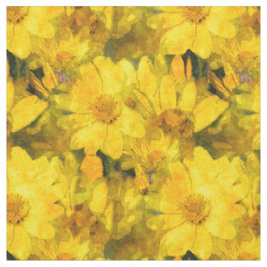 黄色いデイジーの花 ファブリック (クローズアップ)