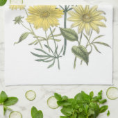 黄色いデイジーの野生の花タオル キッチンタオル (折り畳み)