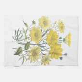 黄色いデイジーの野生の花タオル キッチンタオル (横)