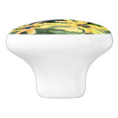 黄色いデイジーの陶磁器の引出しの引き セラミックノブ (側面)