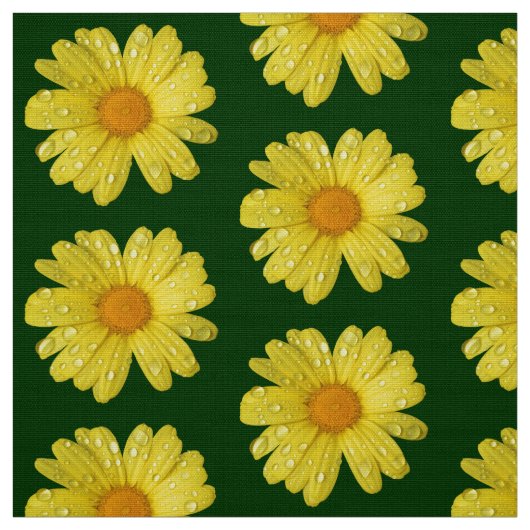 黄色いデイジーの雨 ファブリック (見本)