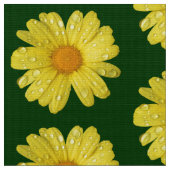 黄色いデイジーの雨 ファブリック (クローズアップ)