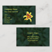 黄色いデイリリーの花（赤）、ヘメロカリス： 名刺 (正面/裏面)