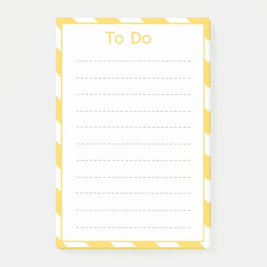 黄色いデッストライプキチェアの作業リスト ポストイット (正面)