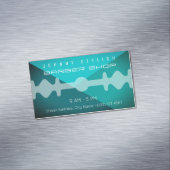 黄色いデュオの調子のかみそりの刃のティール（緑がかった色）の調子 マグネット名刺 (インサイチュ)