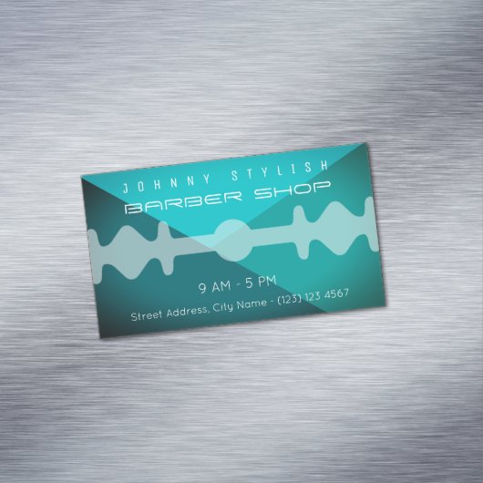 黄色いデュオの調子のかみそりの刃のティール（緑がかった色）の調子 マグネット名刺 (インサイチュ)