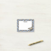 黄色いトラのアゲハチョウの蝶イラストレーション ポストイット (デスク上)