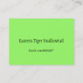 黄色いトラのアゲハチョウの蝶ATCカード 名刺 (裏面)