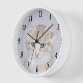 黄色いトラ猫の絵 - かわいいオリジナル猫アート 壁時計 (傾斜)