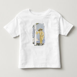 黄色いドレスを着た女性のイラストレーション、アマルフィ トドラーTシャツ