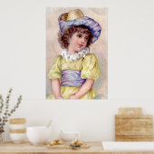 黄色いドレスを着た少女 ポスター (キッチン)