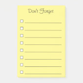 黄色いドント忘れ付箋- To Doリスト ポストイット (正面)
