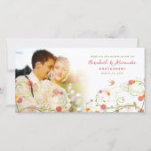 黄色いハイビスカスの渦巻の春の結婚式は感謝していしています サンキューカード (正面)