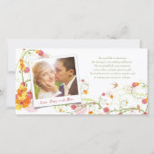 黄色いハイビスカスの渦巻の春の結婚式は感謝していしています サンキューカード (裏面)