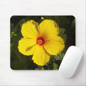 黄色いハイビスカスの花 マウスパッド (マウス)