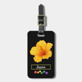 黄色いハイビスカスの花 ラゲッジタグ (正面縦)