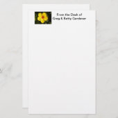 黄色いハイビスカスの花 便箋 (正面/裏面)