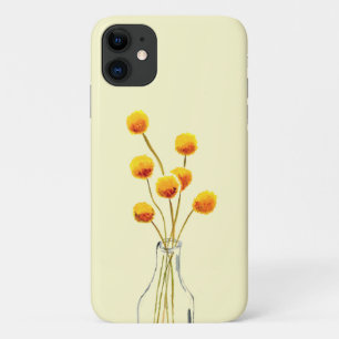 黄色いハッピービリーボタンの花オーストラリアの芸術 iPhone 11 ケース