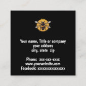 黄色いハニカムに黒いハチ スクエア名刺 (裏面)