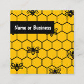 黄色いハニカムに黒いハチ スクエア名刺 (正面)