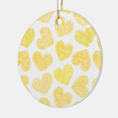 黄色いハートのオーナメント セラミックオーナメント (左)