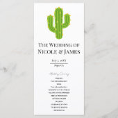 黄色いハートサボテンのフィエスタ・ラブ結婚式プログラム メニュー (正面)