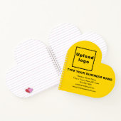 黄色いハート形状スパイラルのビジネスブランド ノートブック (内部)