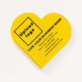 黄色いハート形状スパイラルのビジネスブランド ノートブック (正面)