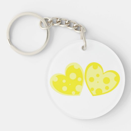 黄色いハートKeychain キーホルダー (正面)