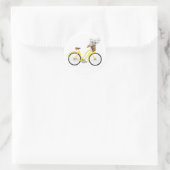 黄色いバイクのステッカー ラウンドシール (バッグ)