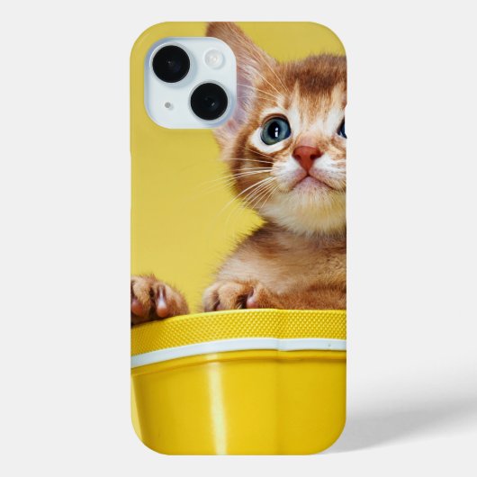 黄色いバケツに入ったかわいい子猫 Case-Mate iPhoneケース (裏面)
