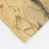 黄色いバターカップの花を持つかわいい少女 フリースブランケット (角)