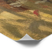 黄色いバターカップの花を持つかわいい少女 ポスター (角)