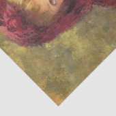 黄色いバターカップの花を持つかわいい少女 薄葉紙 (詳細)