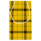 黄色いバッファローの格子縞パターン明るい休日 スモールペーパーバッグ (裏面)