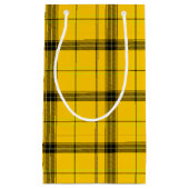 黄色いバッファローの格子縞パターン明るい休日 スモールペーパーバッグ (正面)