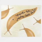 黄色いバナナのスラグ フリースブランケット (正面(横))