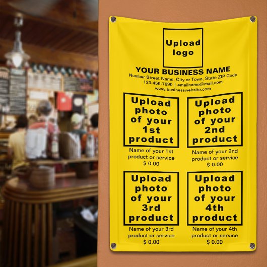 黄色いバナーのビジネス製品またはサービス 横断幕