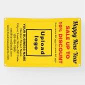 黄色いバナーの新年のセール 横断幕 (横)