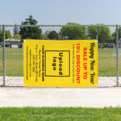 黄色いバナーの新年のセール 横断幕 (インサイチュ)