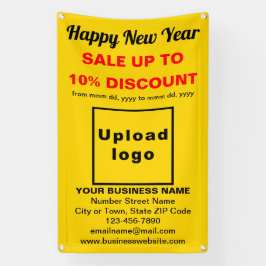 黄色いバナーの新年のセール 横断幕