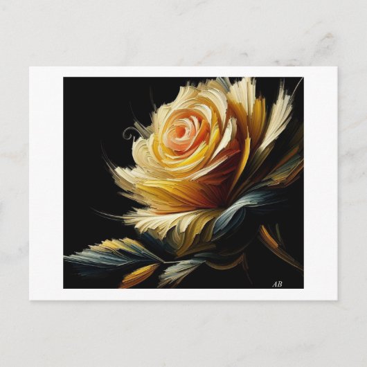 黄色いバラが黒く ポストカード (正面)