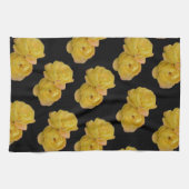 黄色いバラが黒に キッチンタオル (横)
