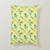 黄色いバラとチューリップの花を持つ花柄 アクセントクッション (裏面(縦))