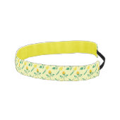 黄色いバラとチューリップの花を持つ花柄 アスレチックヘッドバンド (右)