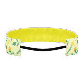 黄色いバラとチューリップの花を持つ花柄 アスレチックヘッドバンド (裏面)